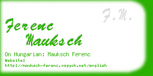 ferenc mauksch business card